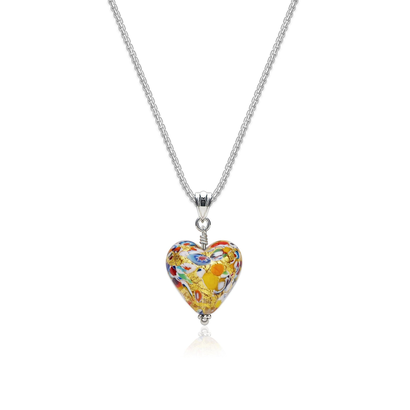 The Kiss Gold Heart Necklace - 2mm 316L Stainless Steel - Pendant Necklace