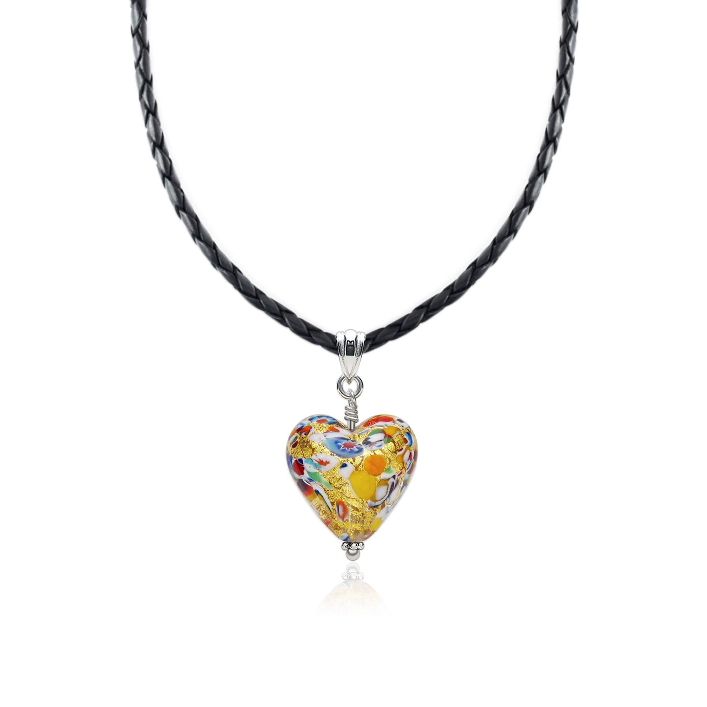 The Kiss Gold Heart Necklace - 2mm 316L Stainless Steel - Pendant Necklace