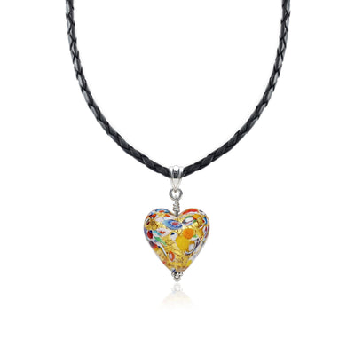 The Kiss Gold Heart Necklace - 2mm 316L Stainless Steel - Pendant Necklace