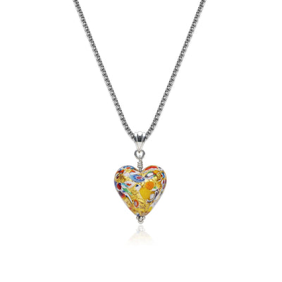 The Kiss Gold Heart Necklace - 2mm 316L Stainless Steel - Pendant Necklace