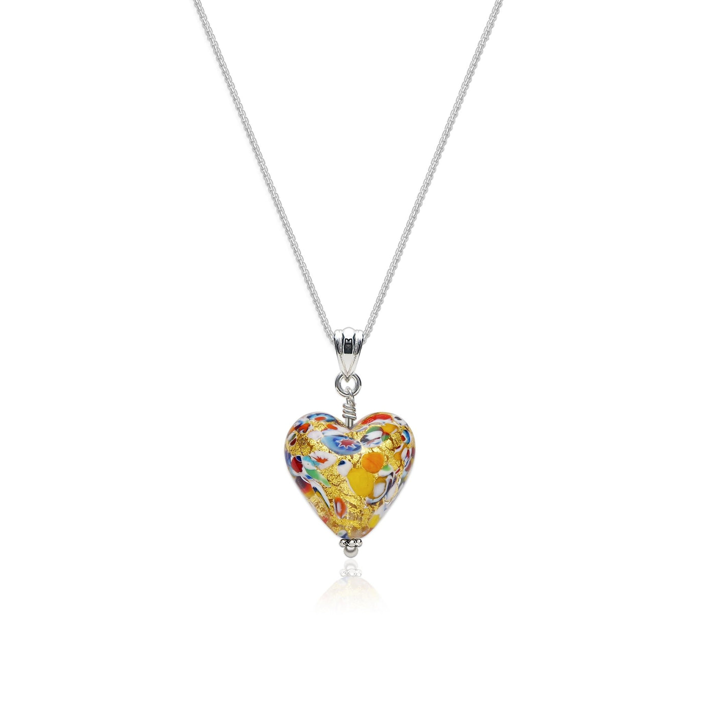 The Kiss Gold Heart Necklace - 2mm 316L Stainless Steel - Pendant Necklace