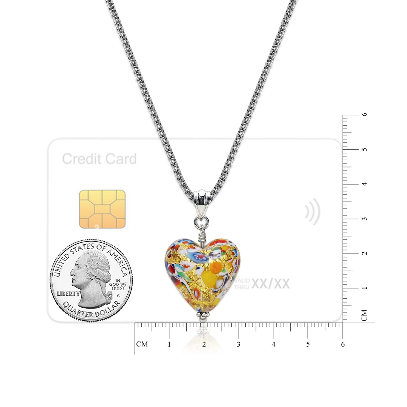 The Kiss Gold Heart Necklace - 2mm 316L Stainless Steel - Pendant Necklace