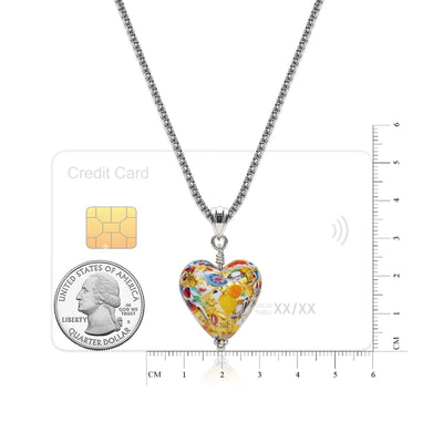 The Kiss Gold Heart Necklace - 2mm 316L Stainless Steel - Pendant Necklace