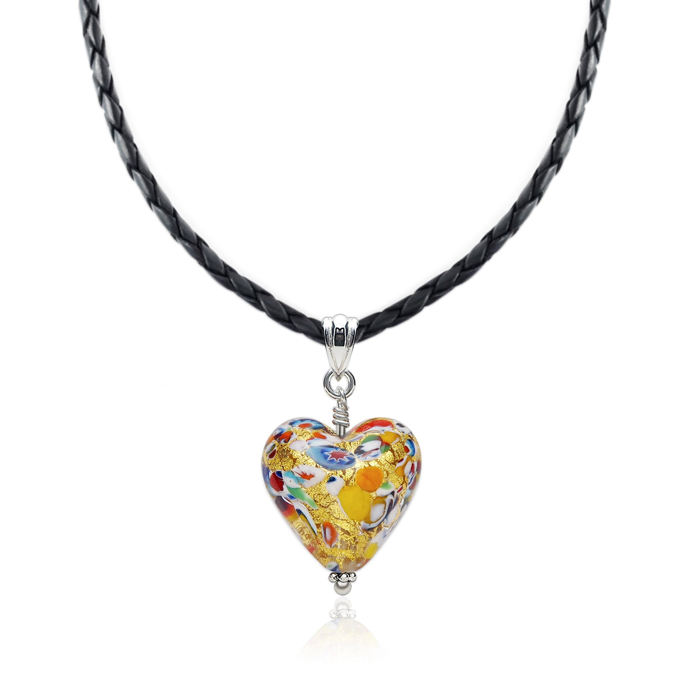 The Kiss Gold Heart Necklace - 2mm 316L Stainless Steel - Pendant Necklace