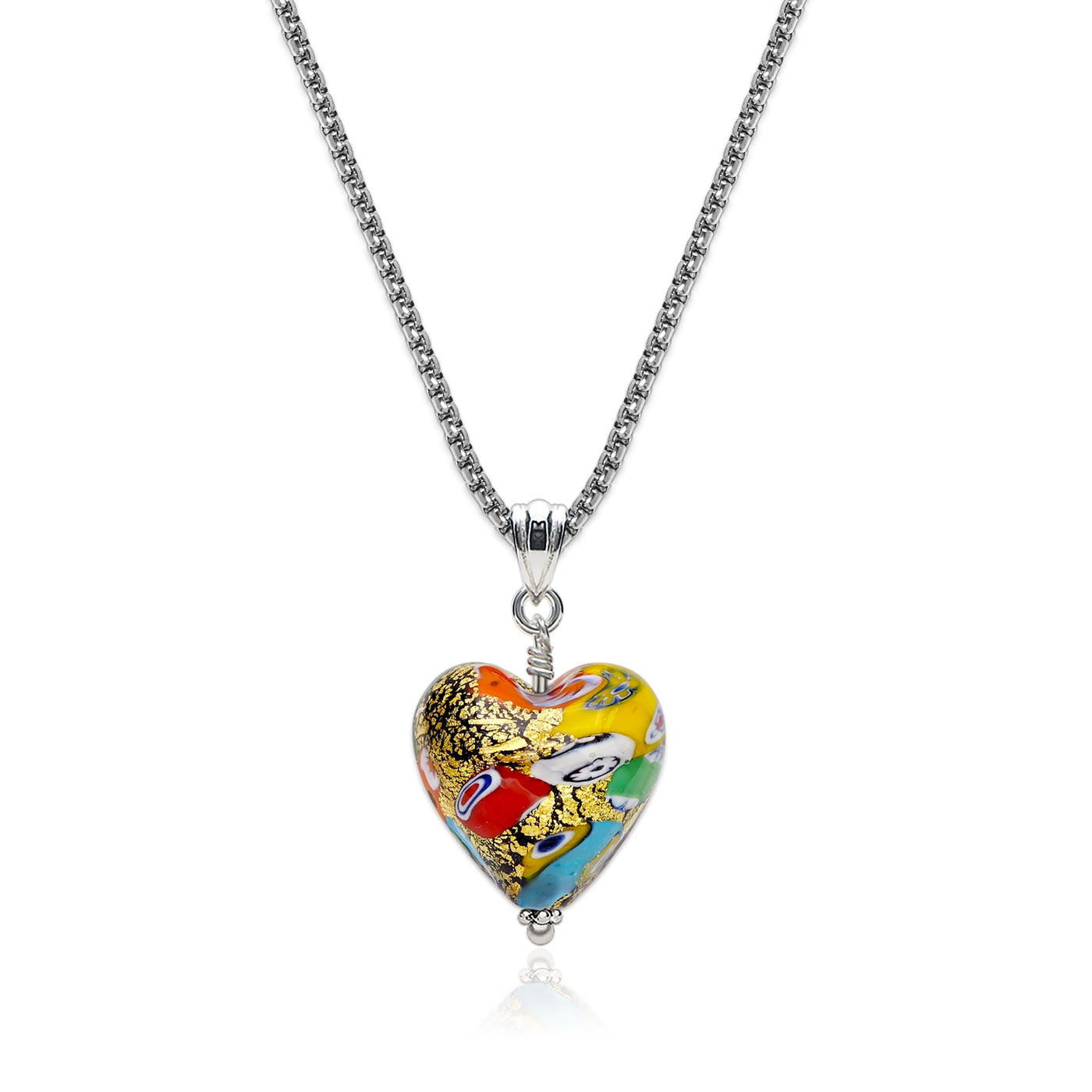 The Kiss Latte Art Heart Necklace - 2mm 316L Stainless Steel - Pendant Necklace