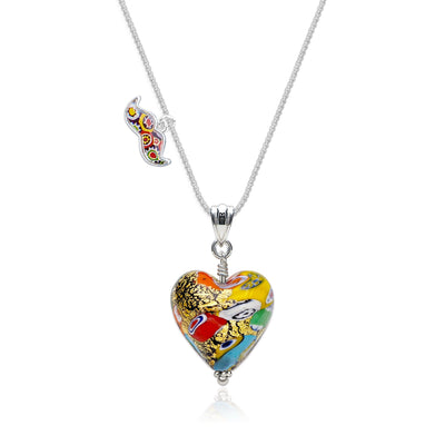 The Kiss Latte Art Heart Necklace - Leather - Pendant Necklace