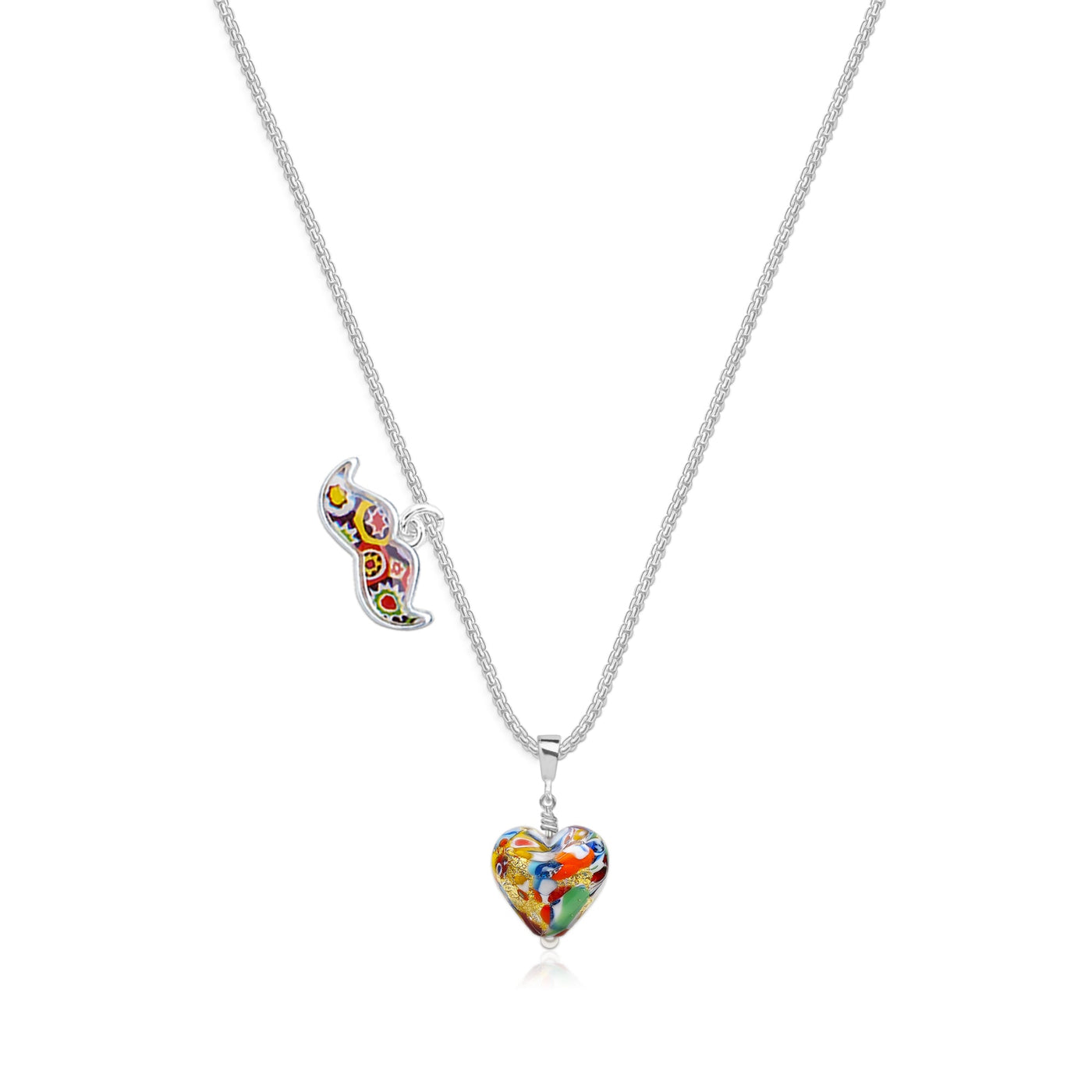 The Kiss Mini Heart Pendant - Silver - Pendant Necklace