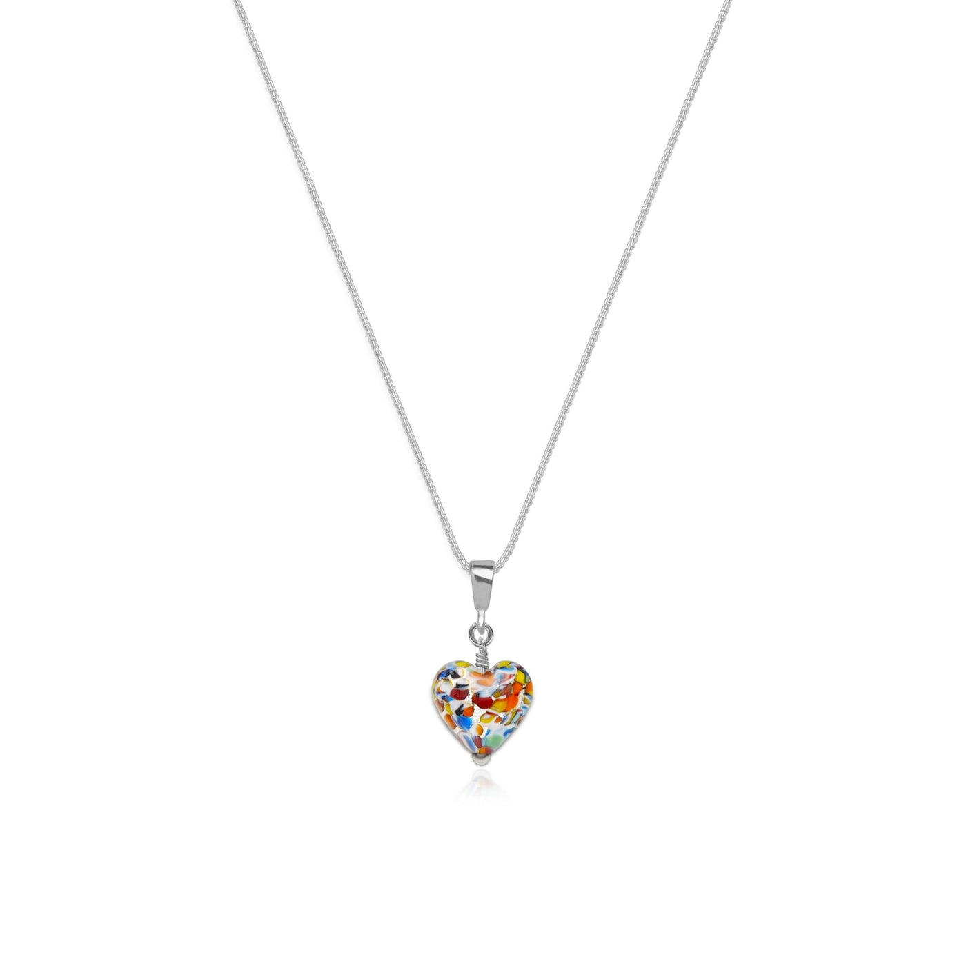 The Kiss Mini Heart Pendant - Silver - Pendant Necklace