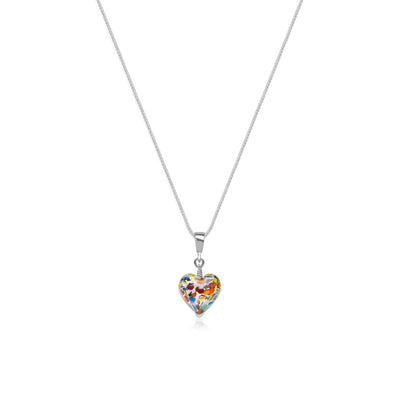 The Kiss Mini Heart Pendant - Silver - Pendant Necklace