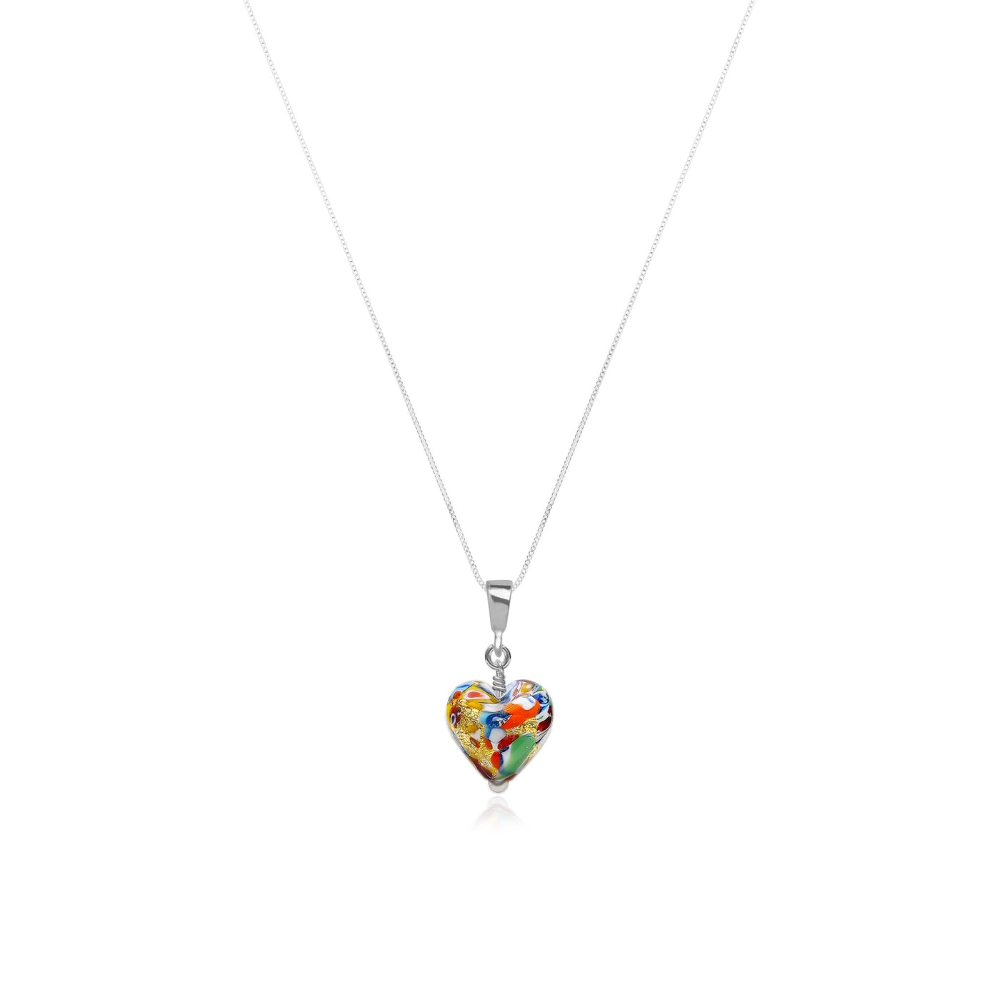 The Kiss Mini Heart Pendant - Silver - Pendant Necklace