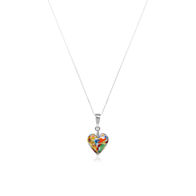 The Kiss Mini Heart Pendant - Silver - Pendant Necklace