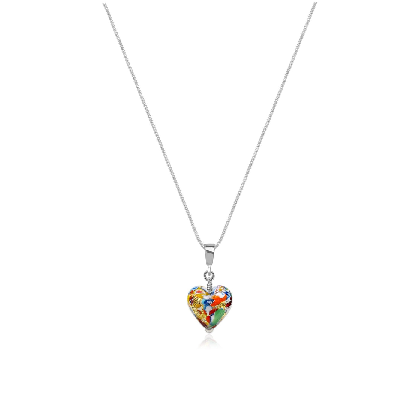 The Kiss Mini Heart Pendant - Silver - Pendant Necklace