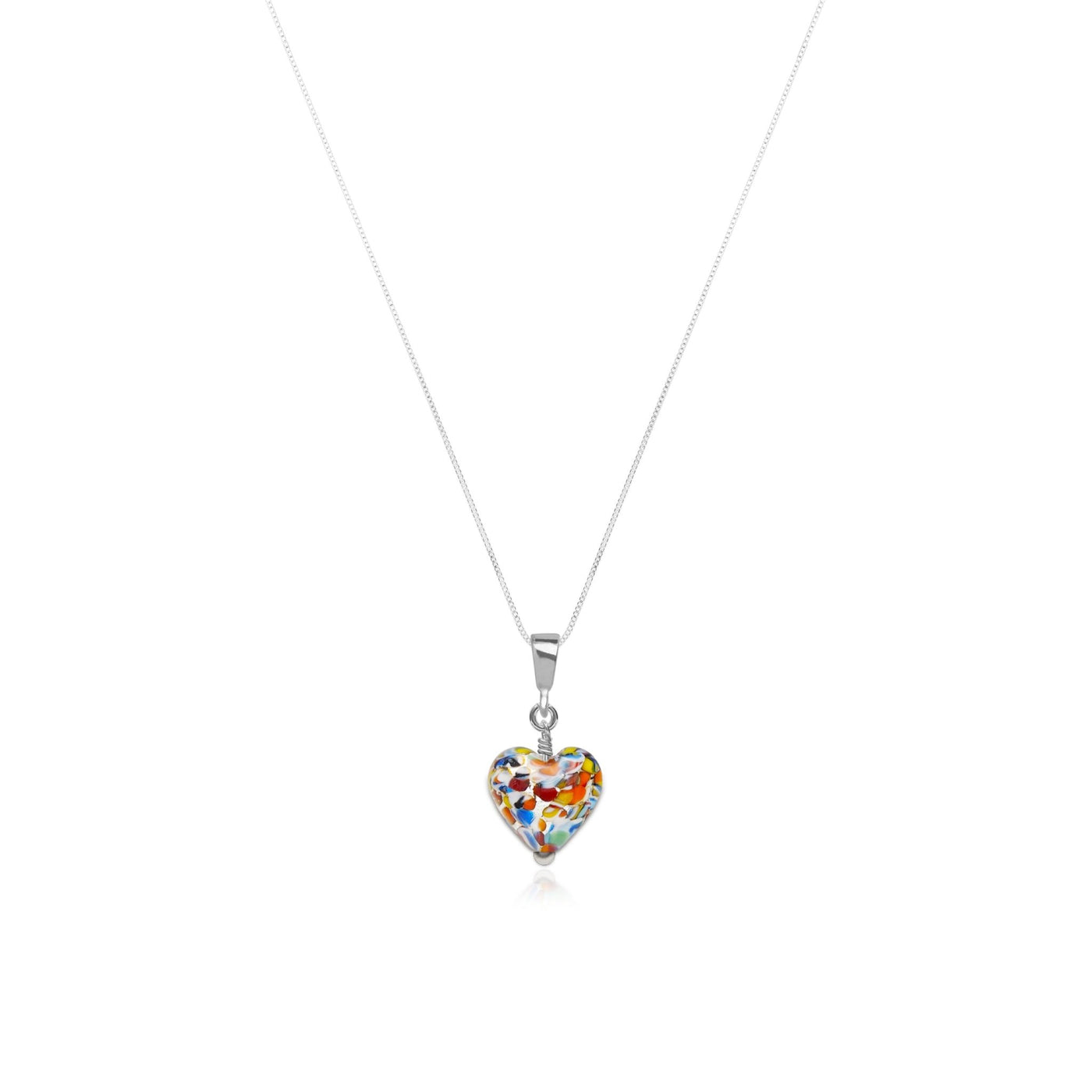 The Kiss Mini Heart Pendant - Silver - Pendant Necklace