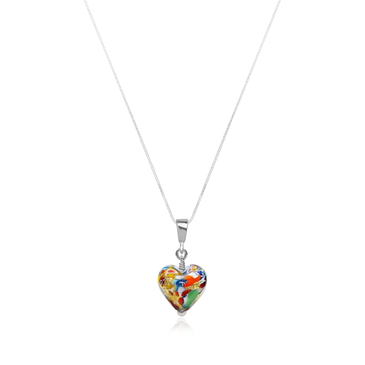 The Kiss Mini Heart Pendant - Silver - Pendant Necklace