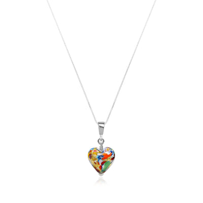 The Kiss Mini Heart Pendant - Silver - Pendant Necklace