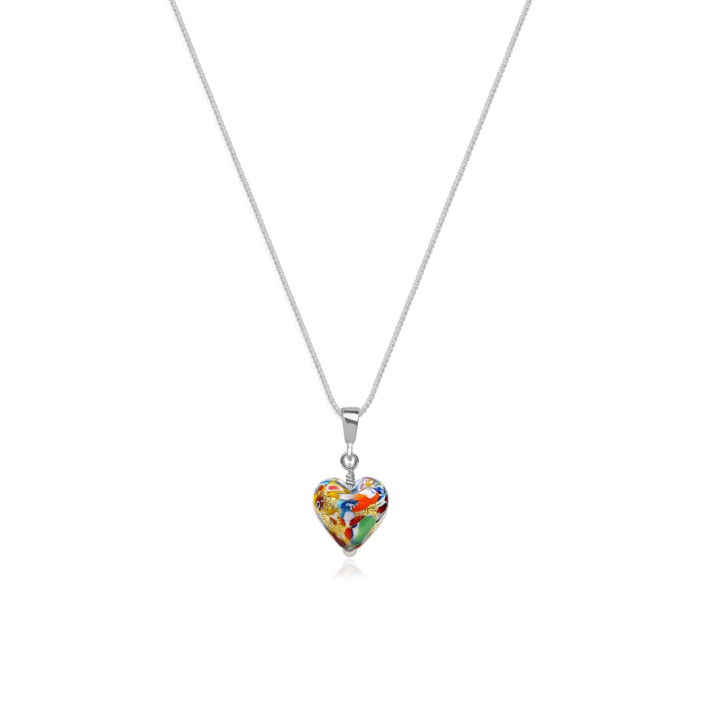 The Kiss Mini Heart Pendant - Silver - Pendant Necklace