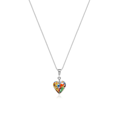 The Kiss Mini Heart Pendant - Silver - Pendant Necklace