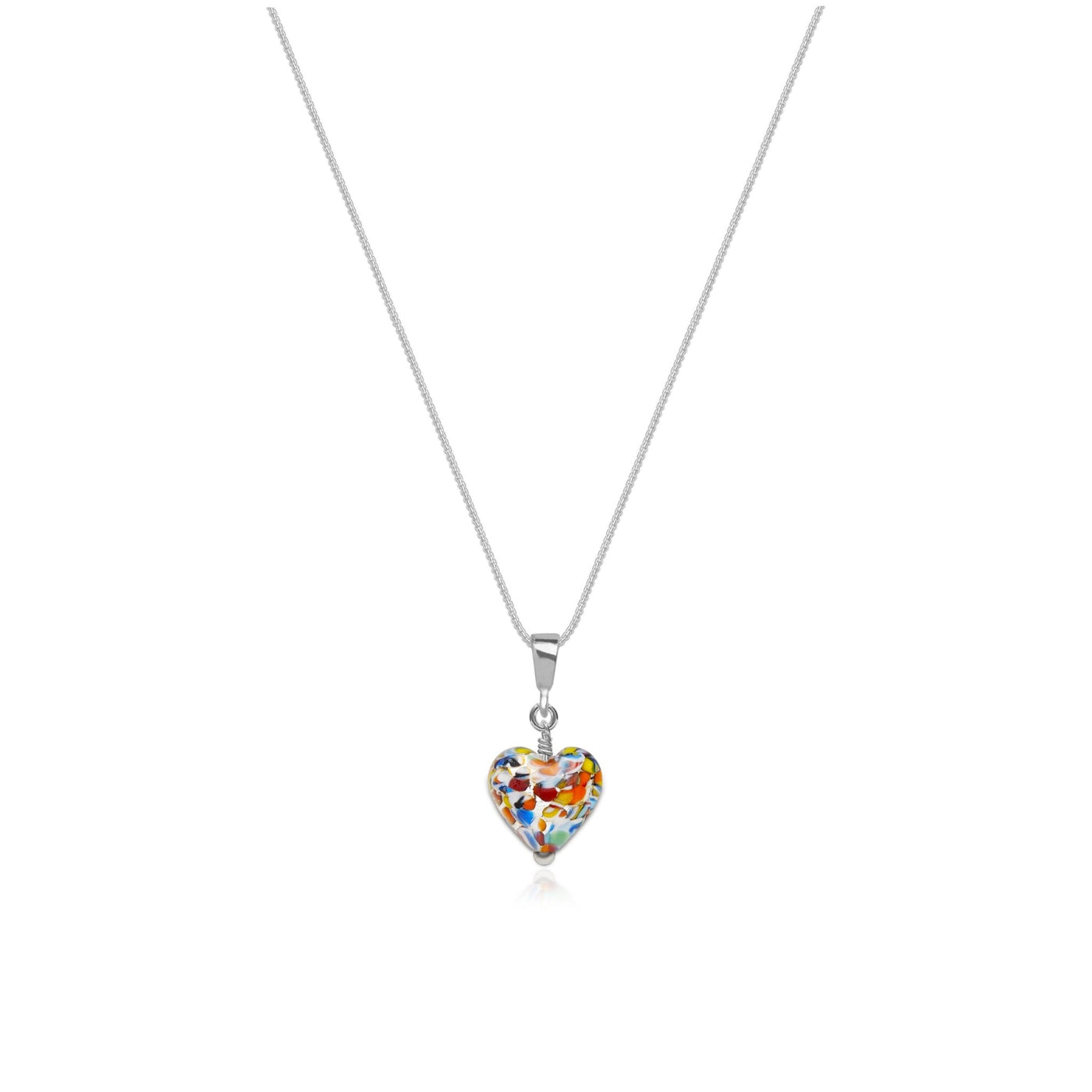 The Kiss Mini Heart Pendant - Silver - Pendant Necklace